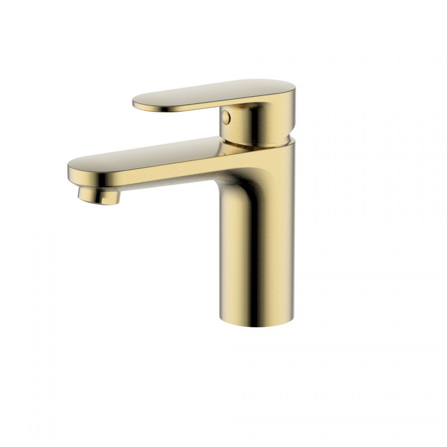 AQ1810BG НИКА смеситель для раковины 90 без донного клапана, шлиф.золото