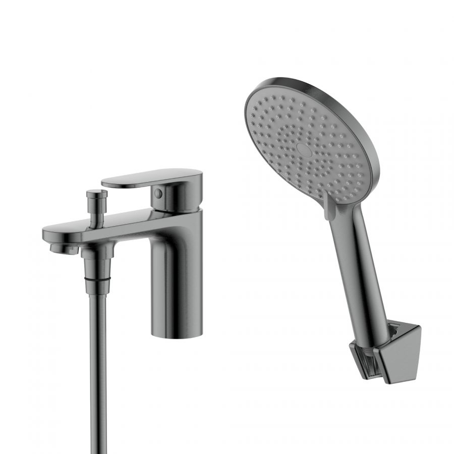 AQ1844BGM НИКА смеситель врезной на борт ванны на 1 отв., оружейная сталь