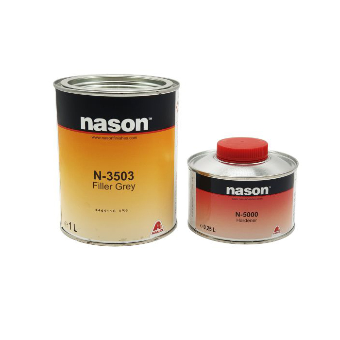 Nason Грунт-наполнитель N-3503 1л. темно-серый+ 5000 отвердитель, 0,5л.