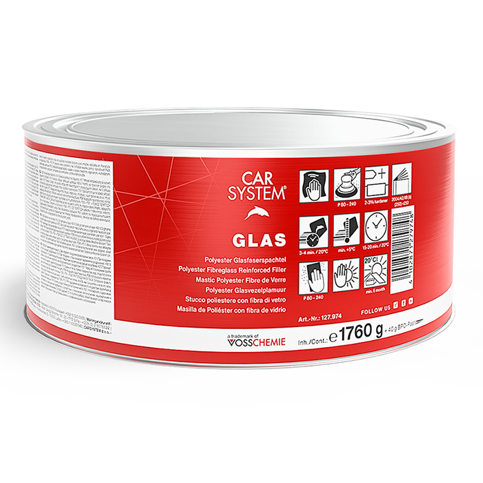 Carsystem Шпатлевка со стекловолокном Glas 127.974, 1,8кг.
