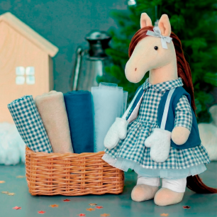 Набор Лошадка Девочка в голубом