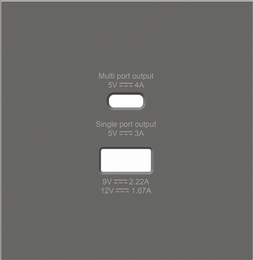 Накладка для розеток USB A+C, матовый шоколад, серия R98