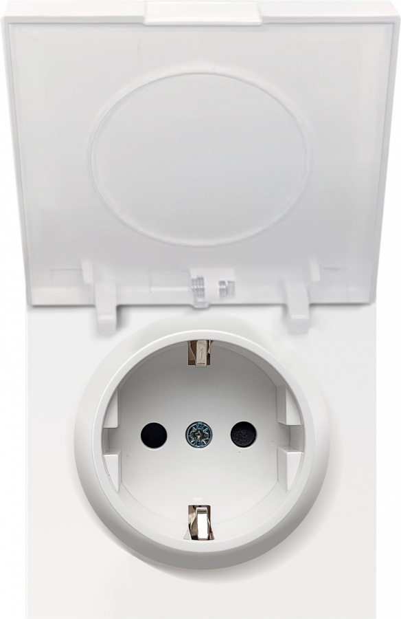 Накладка для розетки Schuko с крышкой, 16A 250 В~, белый, серия R98