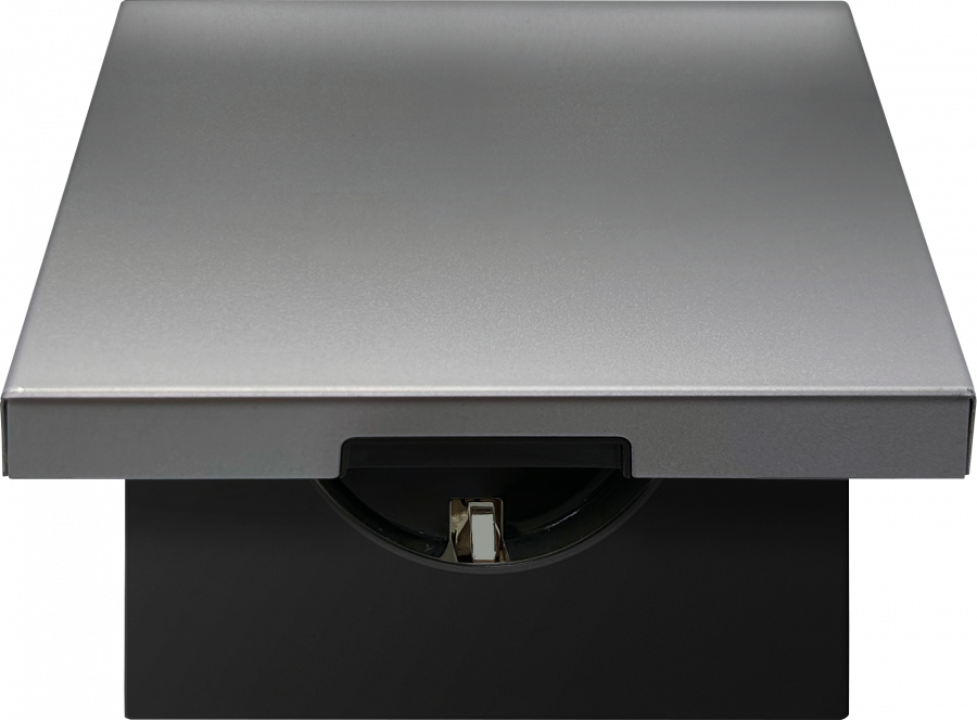 Накладка для розетки Schuko с заземлением, с крышкой, 16A 250 В~, благородная сталь, серия R98 METAL