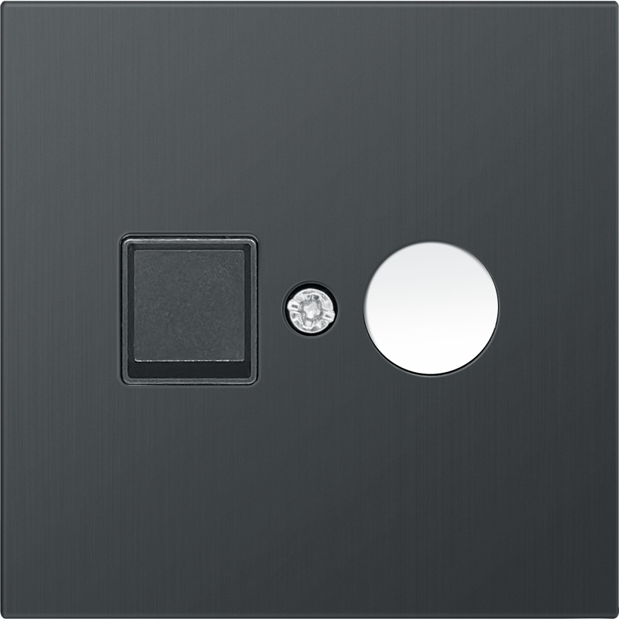 Накладка TV/SAT розетки, вороненая сталь, серия R98 METAL