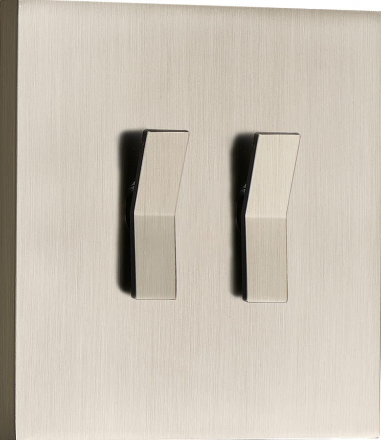 Переключатель на 2 тумблера, клавиша Angle, 10AX 250V, никель, серия N96