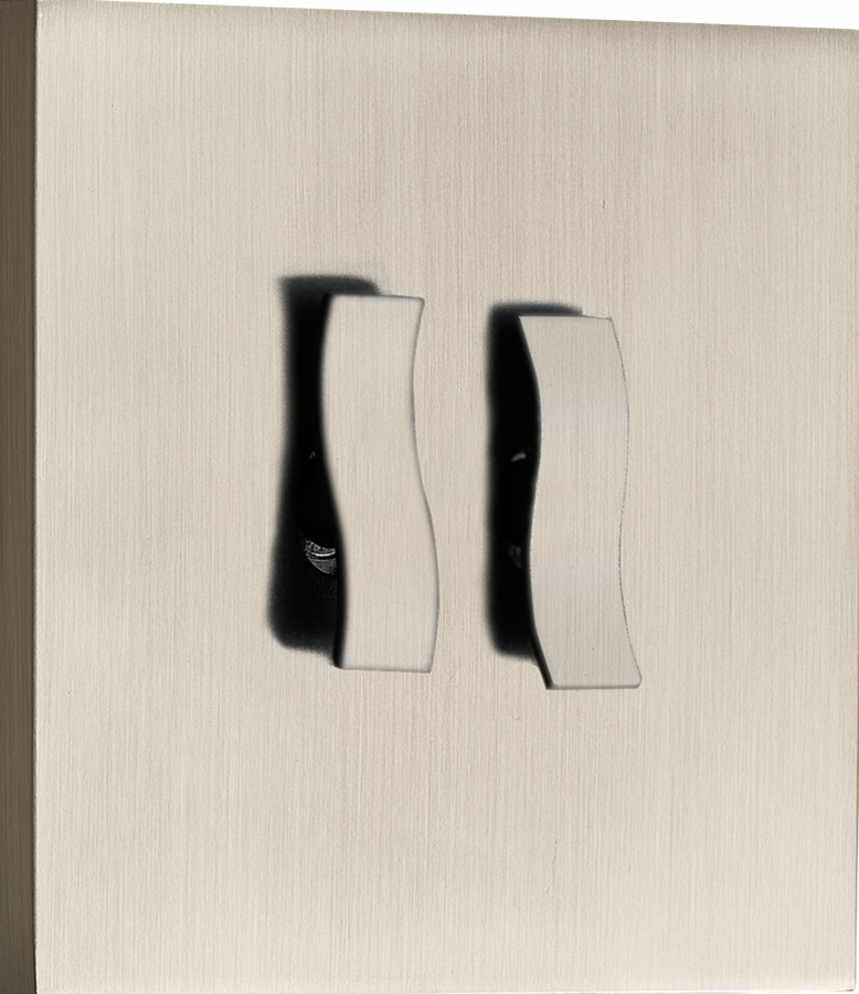 Переключатель на 2 тумблера, клавиша Wave, 10AX 250V, никель, серия N96