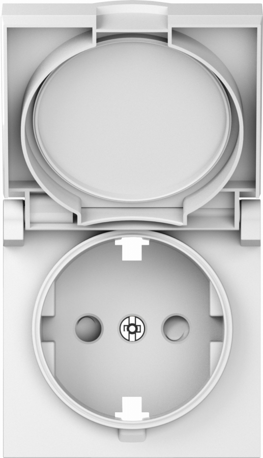 Накладка для розетки Schuko с заземлением, с крышкой, 16A 250 В~, матовый белый, серия A07