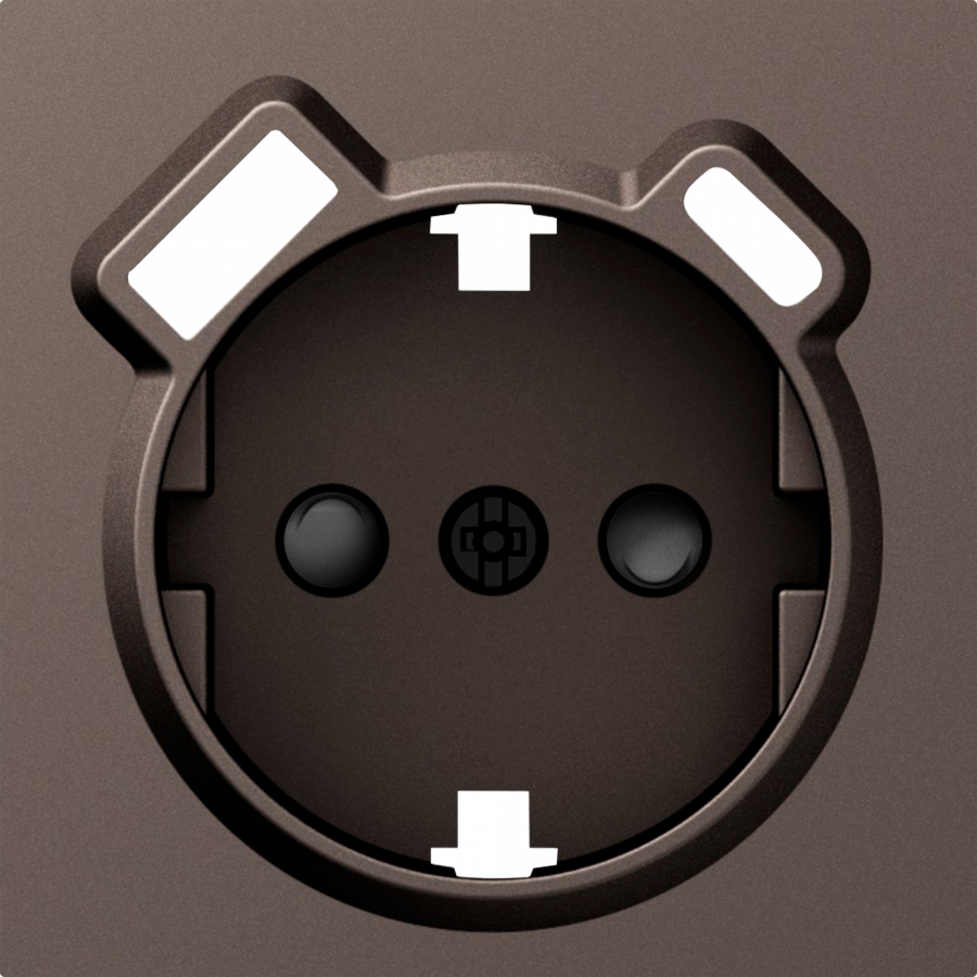 Накладка для розетки Schuko с зарядным устройством USB A+C, со шторками 16A 250В, мокко, серия A07