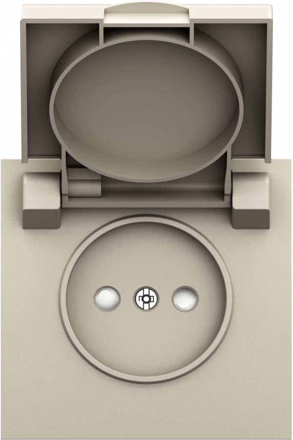 Накладка для розетки без заземления, с крышкой, 16A 250 В~, слоновая кость, серия S08