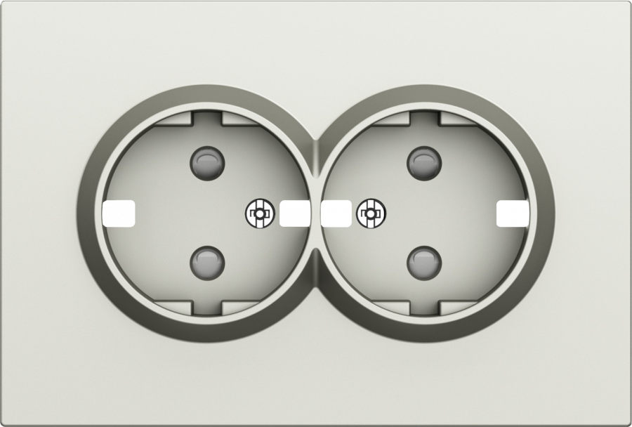 Накладка для розетки 2-й с заземлением, со шторками 16A 250 В~, шампань, серия S08