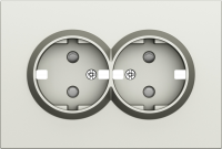 Накладка для розетки 2-й с заземлением, со шторками 16A 250 В~, шампань, серия S08