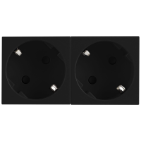 Розетка 2х2К+З нем.ст., 45 гр., с з/ш, черн. (90х45мм), серия (тип) DF6
