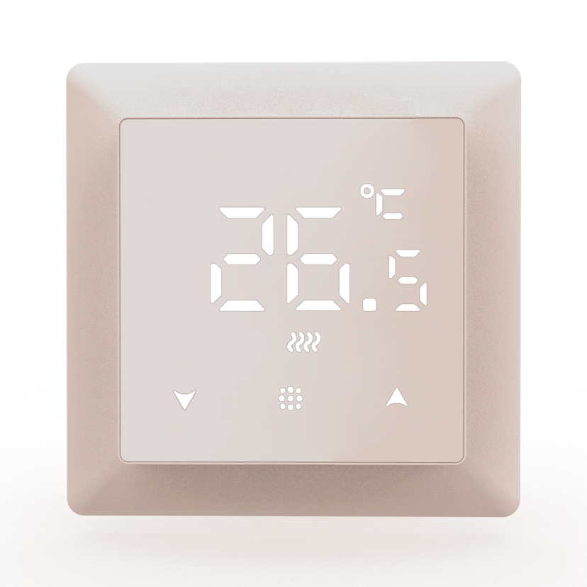 Термостат электронный с датчиком пола, 16 A, 55*55 мм, кашемир