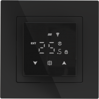 Термостат с датчиком пола, программируемый с Wi-Fi , 16 A, 45*45 мм. черное стекло