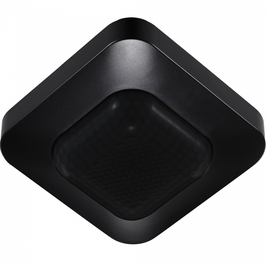 Датчик присутствия потолочн., накладной, черный+черная кв.линза обзор 360?, макс.2000Вт