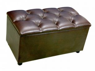 Пуф с ящиком (ш800*г400*в430мм) экокожа коричневая