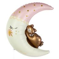 Мишка на месяце розовый