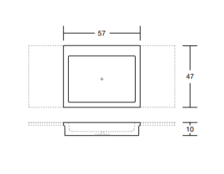 Раковина интегрированная Antonio Lupi Fortepiano SOLCO 57х47 см в комплекте со столешницей ФОТО