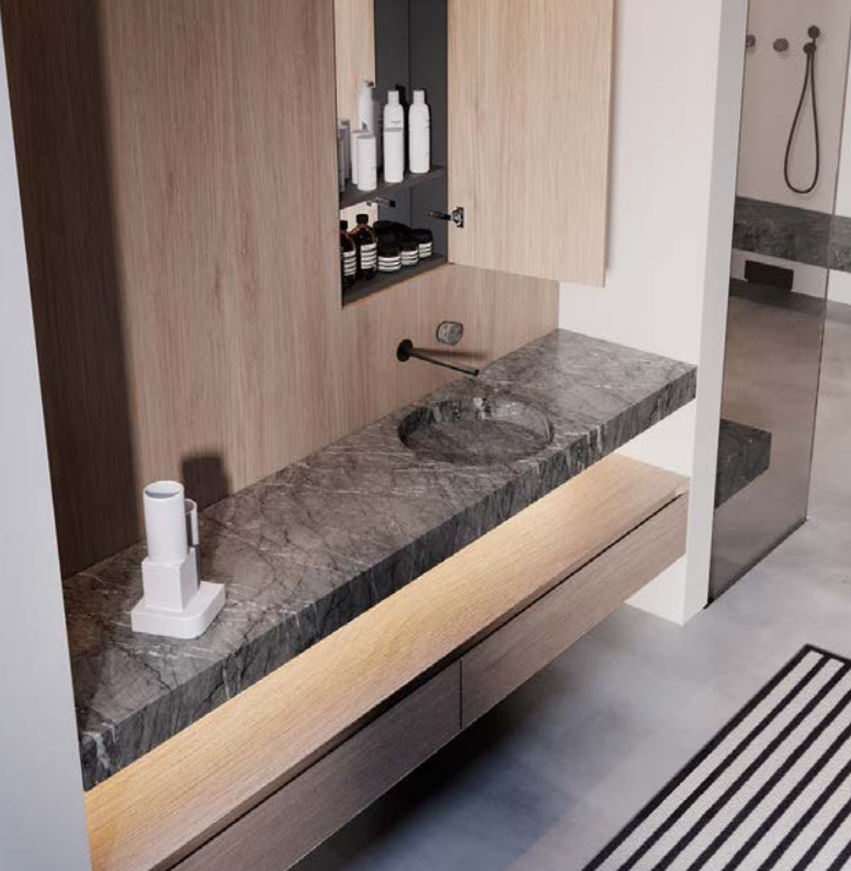 Раковина интегрированная Antonio Lupi Fortepiano BUCA 40 см в комплекте со столешницей ФОТО