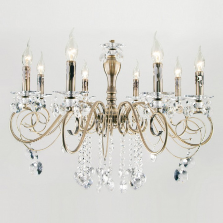 Подвесная люстра Ravenna 10104/8 античная бронза/прозрачный хрусталь Strotskis