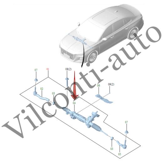 РУЛЕВАЯ РЕЙКА HONGQI H5 II 2022-2025 3418320HF01D 100% ОРИГИНАЛ