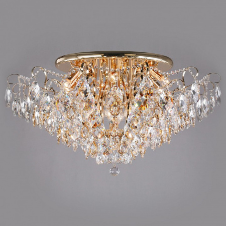 Потолочная люстра Crystal 10081/12 золото/прозрачный хрусталь Strotskis