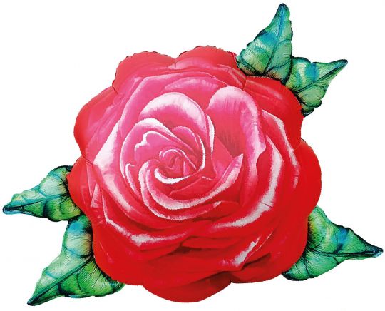Роза красная акварель шар фигурный фольгированный с гелием