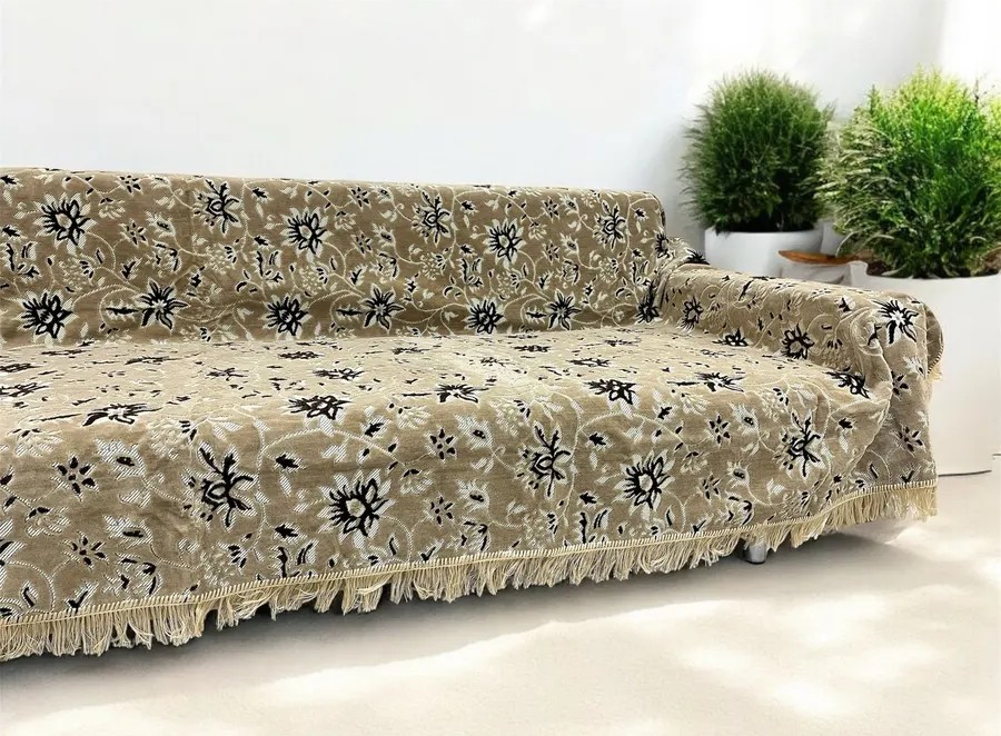 Комплект ковровых дивандеков (220х160;2 накидки(90х160),Бежевый