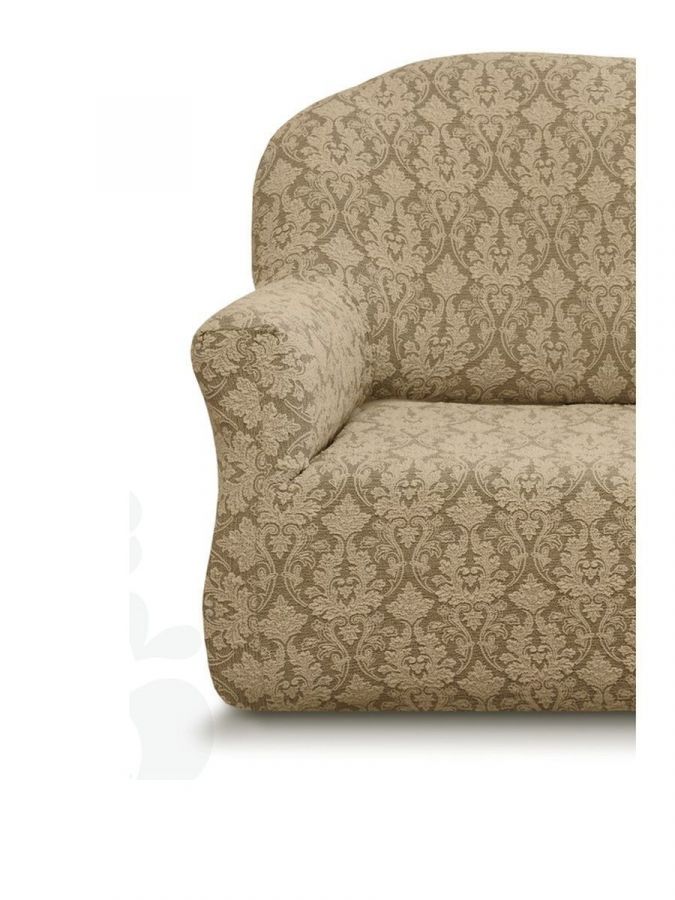 Чехол на 3-х местный диван  без оборки Жаккард  ,Капучино