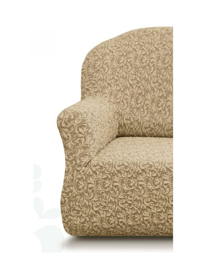 Чехол на 3-х местный диван  без оборки Жаккард  ,Капучино