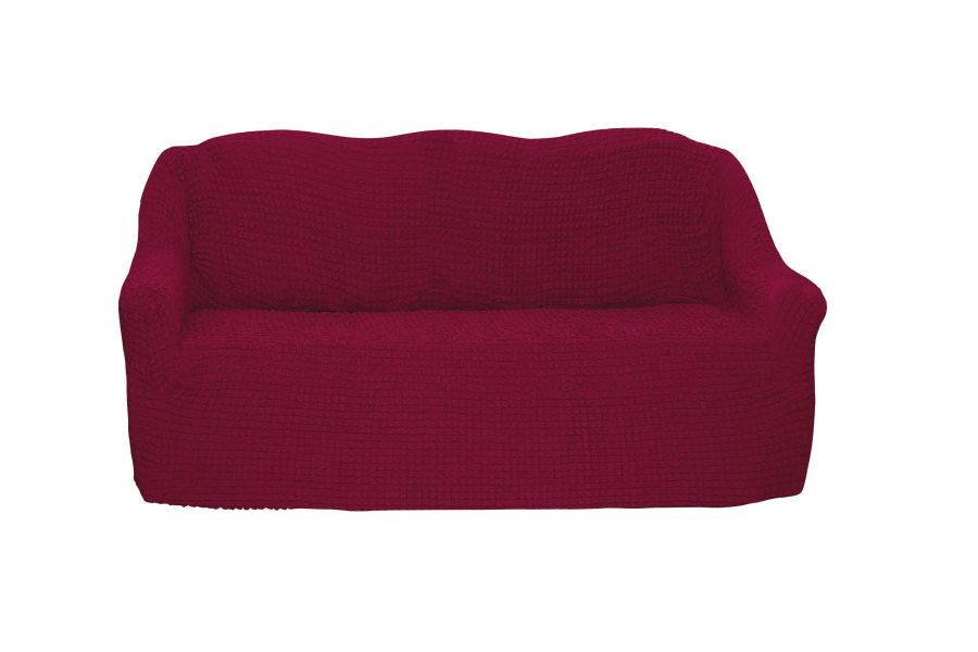 Чехол на 3-х местный диван  без оборки ,Бордовый