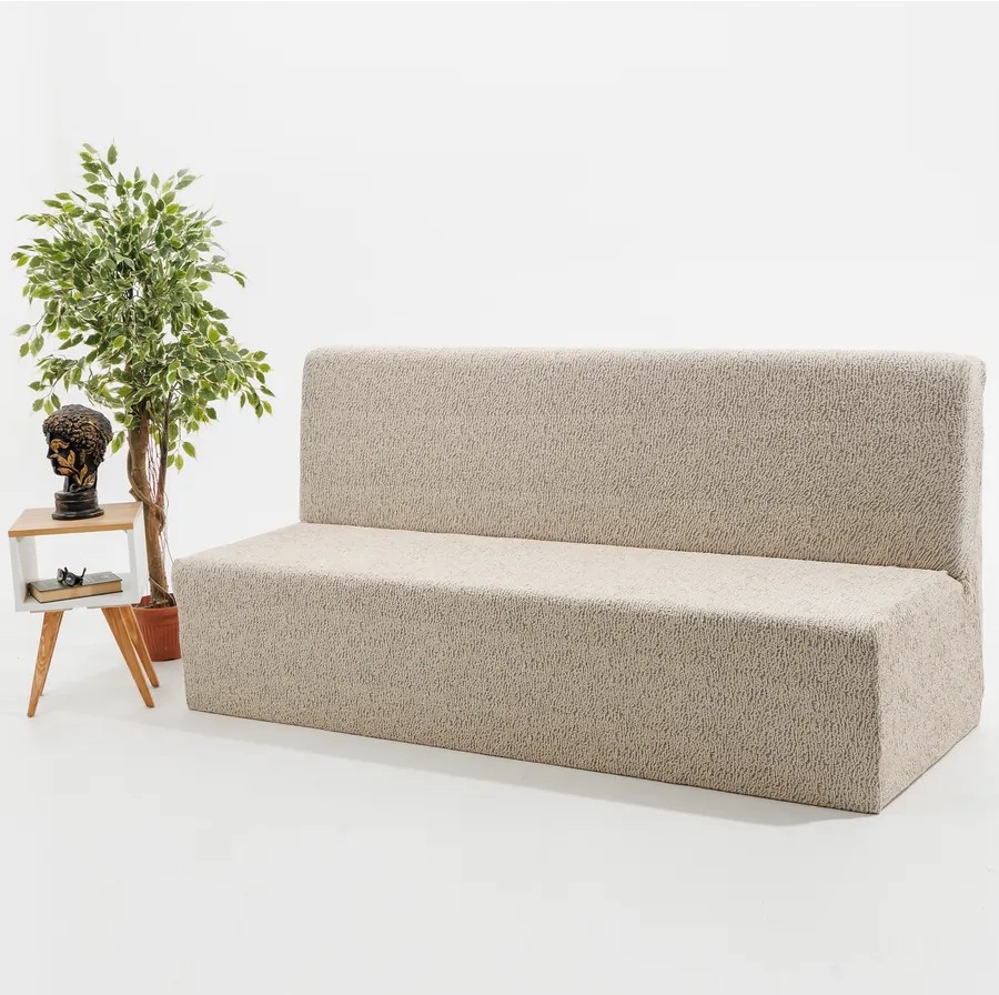 Чехол на 3-х местный диван без подлокотников Шёлковый Жаккард ,ванильный