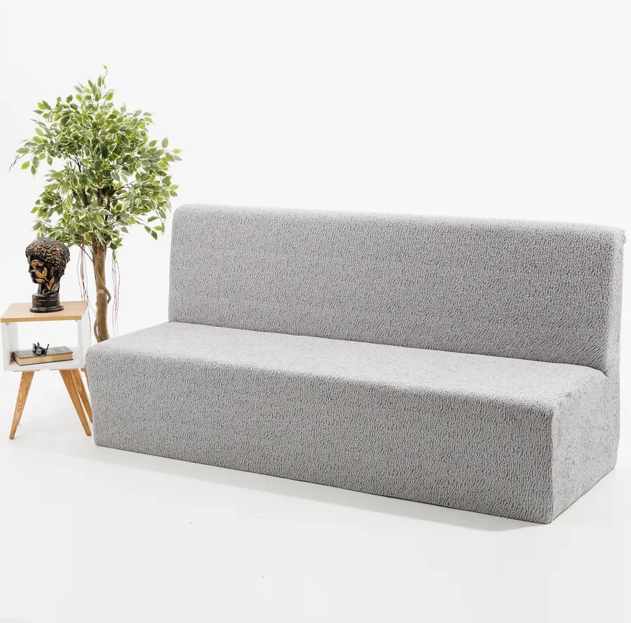 Чехол на 3-х местный диван без подлокотников Шёлковый Жаккард ,светло-серый