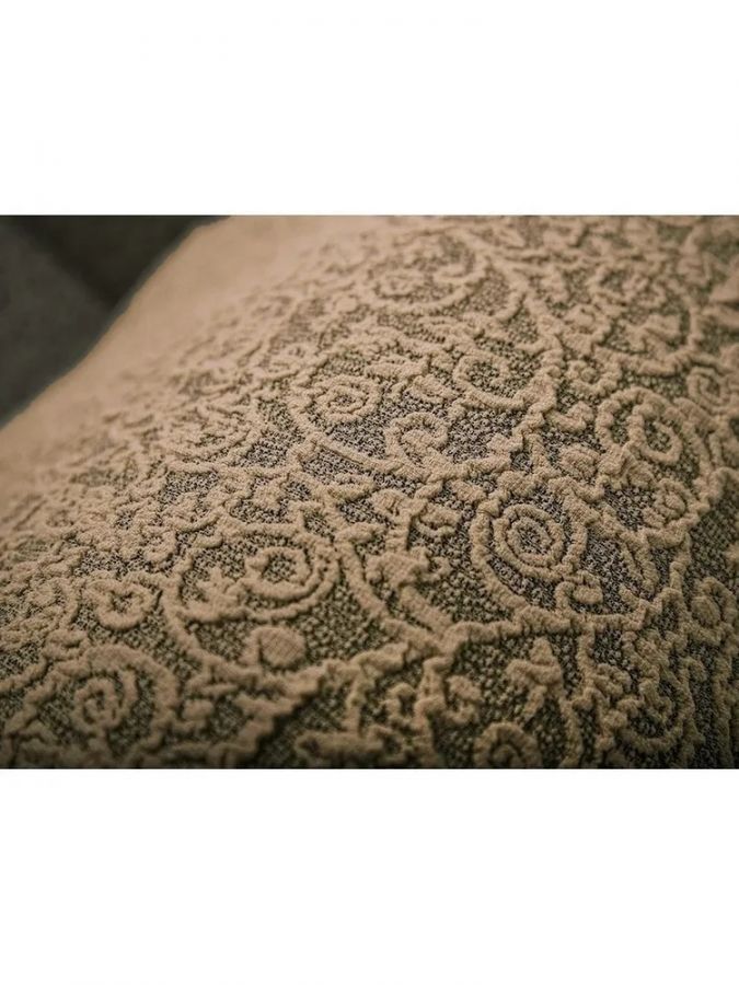 Комплект чехлов на 3-х местный диван и 2 кресла с оборкой Жаккард ,бежевый