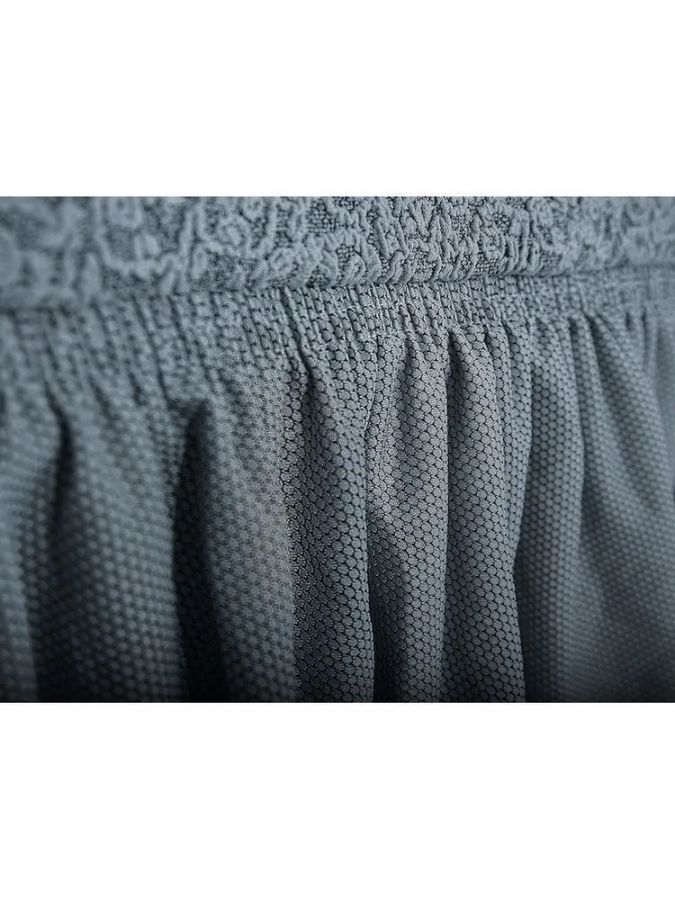 Комплект чехлов на 3-х местный диван и 2 кресла с оборкой Жаккард , серый