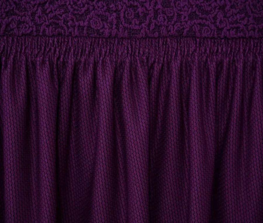 Комплект чехлов на 3-х местный диван и 2 кресла с оборкой Жаккард , фиолетовый