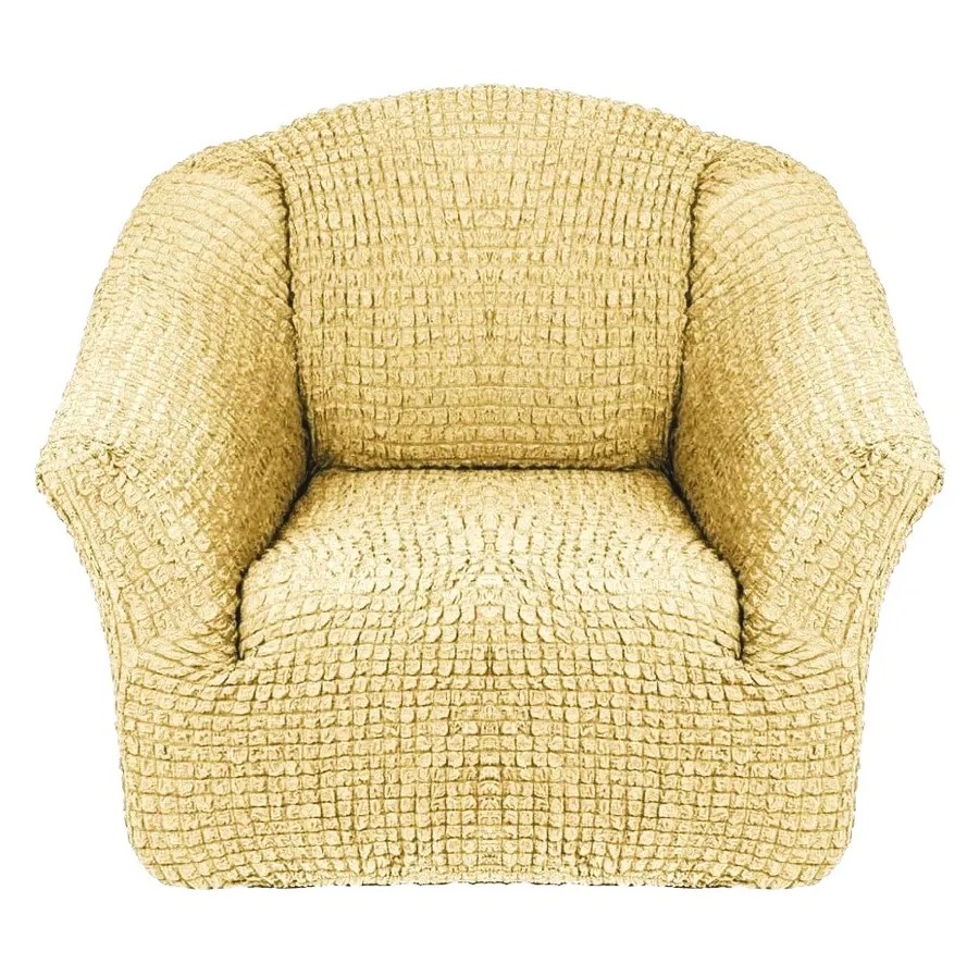 Чехол на кресло без оборки 1 шт., светло-бежевый