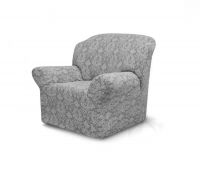 Чехол на кресло без оборки 1 шт. Жаккард ,серебро