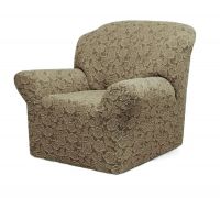 Чехол на кресло без оборки 1 шт. Жаккард , кофе с молоком