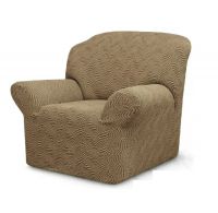 Чехол на кресло без оборки 1 шт. Жаккард , кофе с молоком