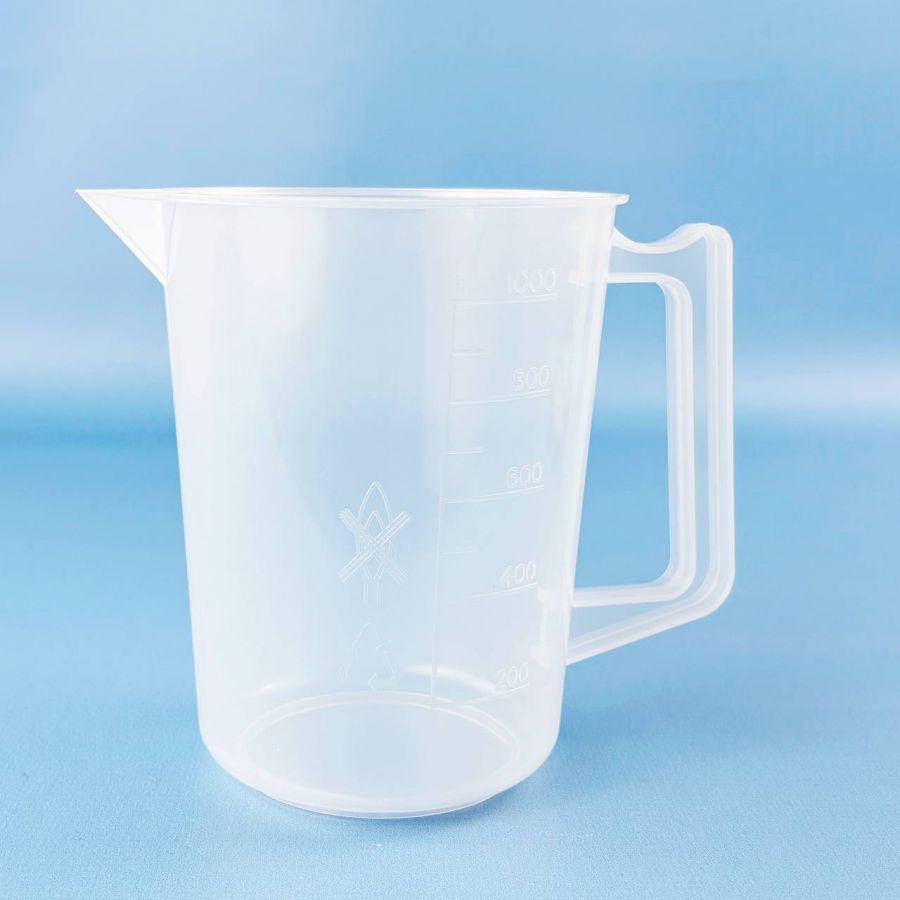 Мензурка (Стакан) с ручкой Labdevices-1000, на 1000 мл, полипропилен, градуированная