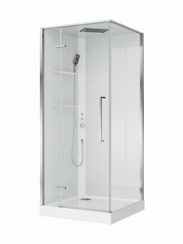 Душевая кабина BelBagno UNO-CAB-A-1-90-C-Cr-Bi-TOP-L, левая