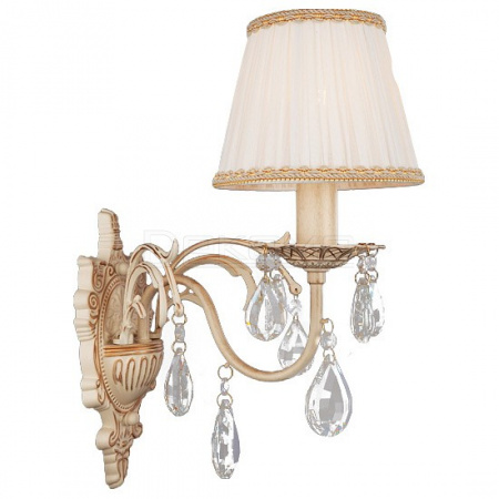 Бра Amelia 3637/1 белый с золотом/прозрачный хрусталь Strotskis