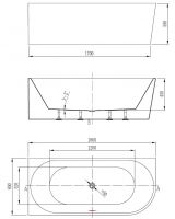 Угловая акриловая ванна Vincea слив-перелив в комплекте VBT-402-1800 схема 3 Угловая акриловая ванна Vincea слив-перелив в комплекте VBT-402-1800 схема 3