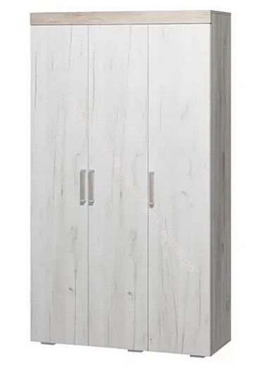 Шкаф "Ольга 19" 3-х дверный Дуб крафт белый/Дуб крафт серый