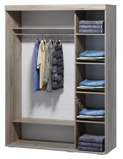 Шкаф-купе "Ольга 19" 3-х дверный Дуб крафт белый/Дуб крафт серый