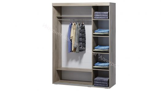 Шкаф-купе "Ольга 19" 3-х дверный Дуб крафт белый/Дуб крафт серый