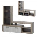 Тумба ТВ 2 "Ольга 19" Дуб крафт белый/Дуб крафт серый