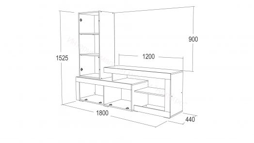 Тумба ТВ 2 "Ольга 19" Дуб крафт белый/Дуб крафт серый